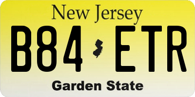 NJ license plate B84ETR