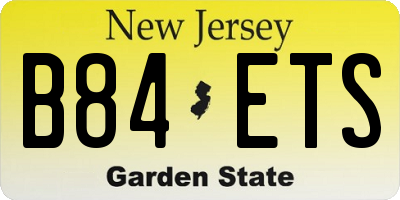 NJ license plate B84ETS