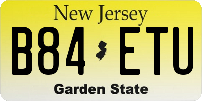 NJ license plate B84ETU