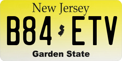 NJ license plate B84ETV