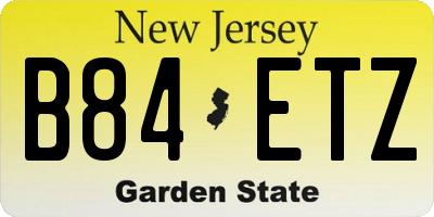 NJ license plate B84ETZ
