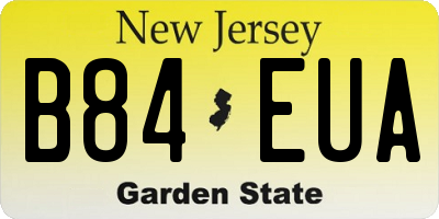 NJ license plate B84EUA