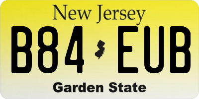 NJ license plate B84EUB