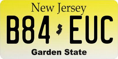NJ license plate B84EUC