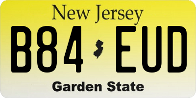 NJ license plate B84EUD