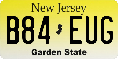 NJ license plate B84EUG