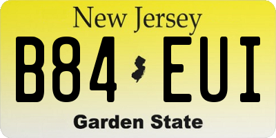 NJ license plate B84EUI