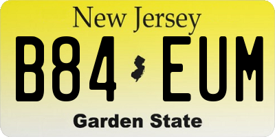 NJ license plate B84EUM