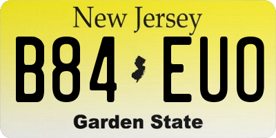 NJ license plate B84EUO