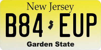 NJ license plate B84EUP