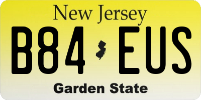 NJ license plate B84EUS