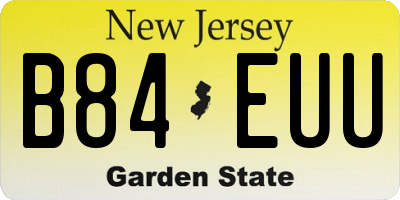 NJ license plate B84EUU