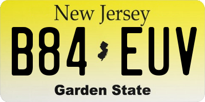 NJ license plate B84EUV