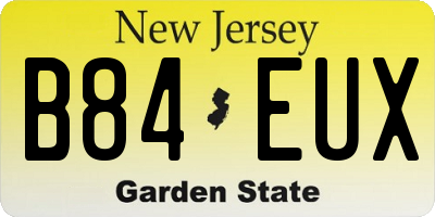 NJ license plate B84EUX