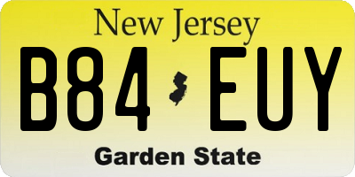 NJ license plate B84EUY