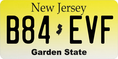 NJ license plate B84EVF