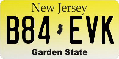 NJ license plate B84EVK