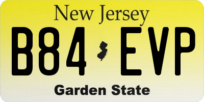 NJ license plate B84EVP