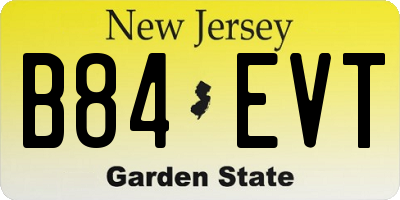 NJ license plate B84EVT