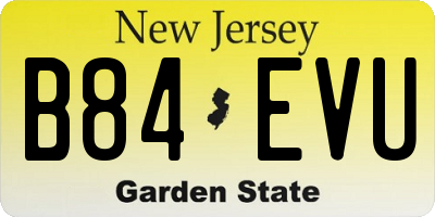 NJ license plate B84EVU
