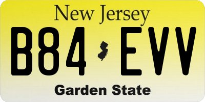 NJ license plate B84EVV