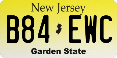 NJ license plate B84EWC