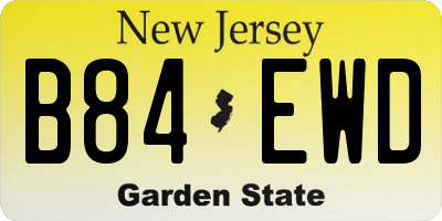 NJ license plate B84EWD