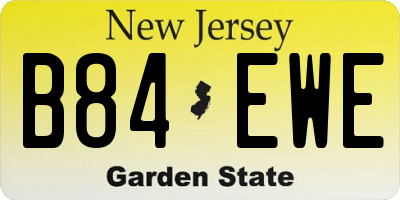 NJ license plate B84EWE