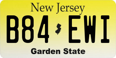 NJ license plate B84EWI