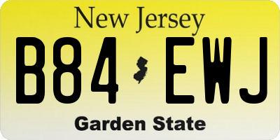 NJ license plate B84EWJ