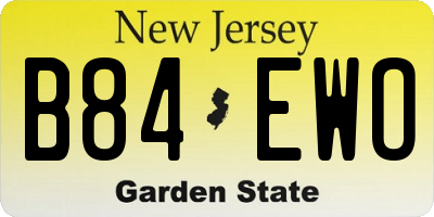NJ license plate B84EWO