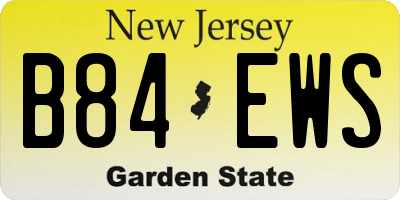 NJ license plate B84EWS