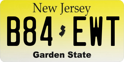 NJ license plate B84EWT