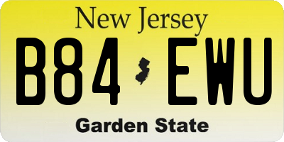 NJ license plate B84EWU