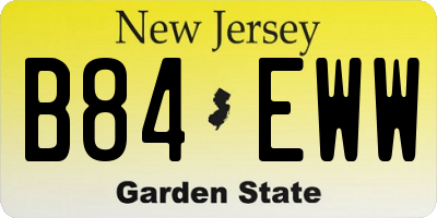 NJ license plate B84EWW