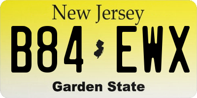 NJ license plate B84EWX