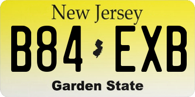 NJ license plate B84EXB