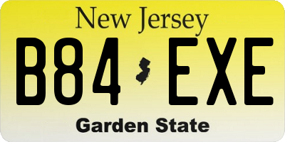 NJ license plate B84EXE