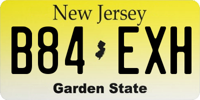 NJ license plate B84EXH