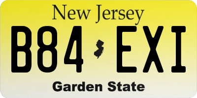 NJ license plate B84EXI
