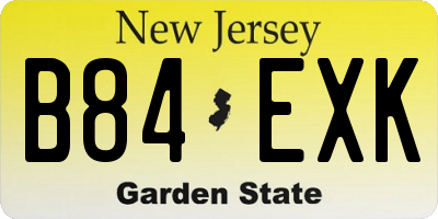 NJ license plate B84EXK