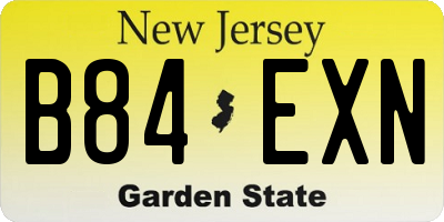 NJ license plate B84EXN
