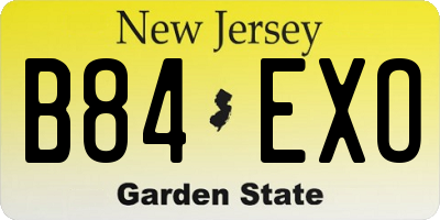 NJ license plate B84EXO