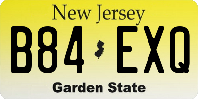 NJ license plate B84EXQ