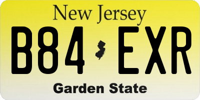 NJ license plate B84EXR