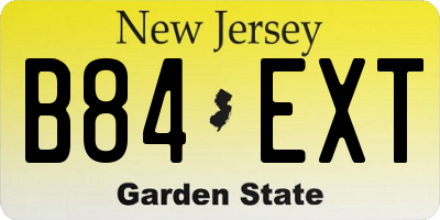 NJ license plate B84EXT