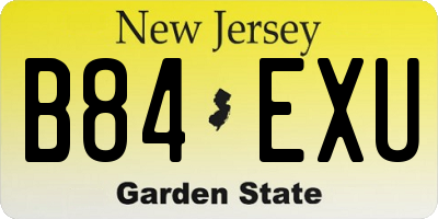 NJ license plate B84EXU