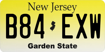 NJ license plate B84EXW