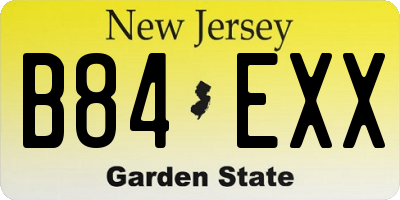NJ license plate B84EXX