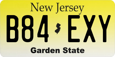 NJ license plate B84EXY